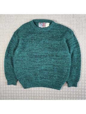 Vintage Point Zero Knit Sweater Teal Mens Small